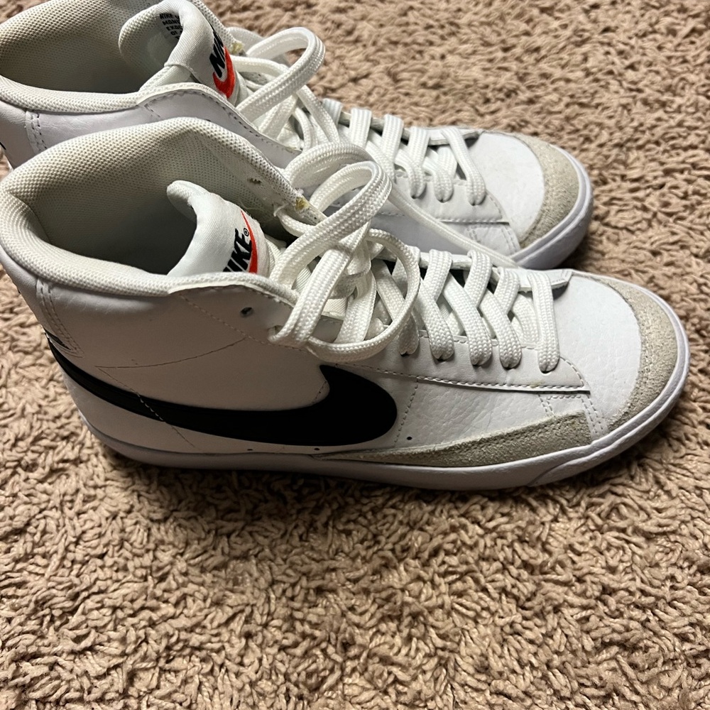 Nike White and Black High-Top Sneakers